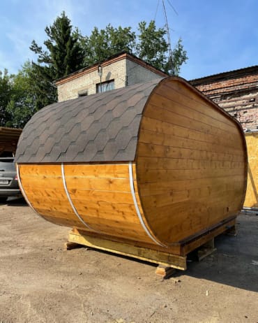 Заказать баню бочку № 496 в Аксае по цене от 367386 руб. цена в Аксае от 367 386 руб.